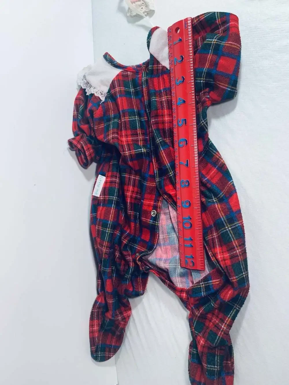 Vintage Little Me Christmas Flannel One Piece outfit baby